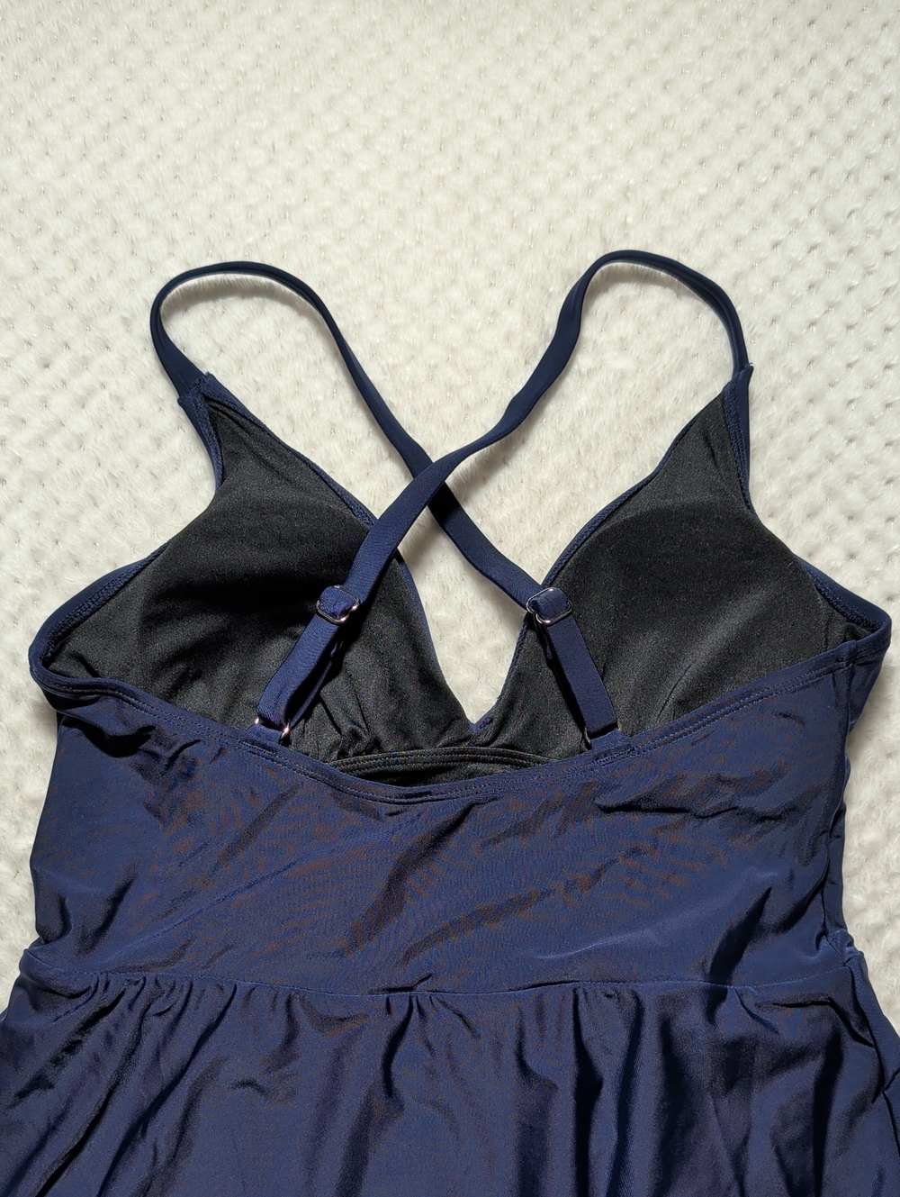Cupshe Navy V-Neck Ruffled Swim Dress - Picture 7 of 11